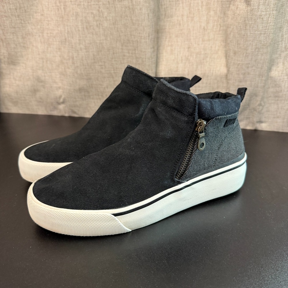 Keds Cooper Zip Ankle Bootie Sneakers Women's 9.5 Black Suede Canvas Comfort